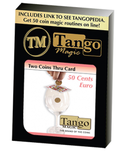 Two Coins Thru Card (E0016) (50 cent Euro) by Tango - Trick