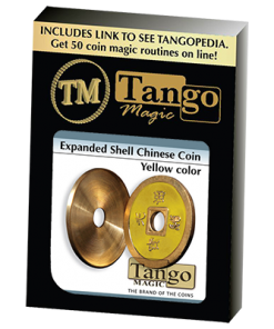 Expanded Shell Chinese Coin made in Brass (Yellow) by Tango - Trick (CH006)