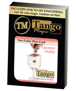 Two Coins Thru Card (D0019) (Quarter Dollar) by Tango - Trick