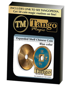 Expanded Shell Chinese Coin made in Brass (Blue) by Tango - Trick (CH005)