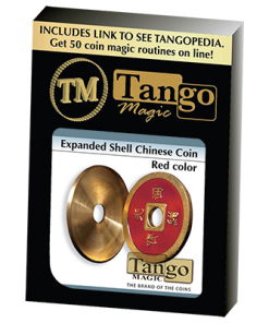 Expanded Shell Chinese Coin made in Brass (Red) by Tango - Trick (CH007)