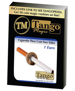 Cigarette Thru Coin Two Sides 1 Euro by Tango - Trick (E0063)