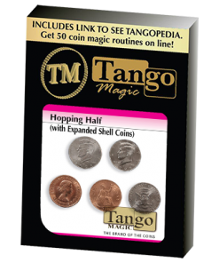 Hopping Half with Expanded Shell Coins & English Penny D0059 by Tango - Trick