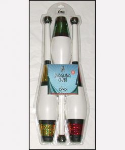Juggling Set (3 Decorated Clubs and DVD) - Assorted Colors by Zyko - Trick