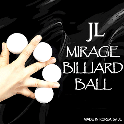 Two Inch Mirage Billiard Balls by JL (WHITE, 3 Balls and Shell) - Trick Two Inch Mirage Billiard Balls by JL (WHITE, 3 Balls and Shell) - Trick
