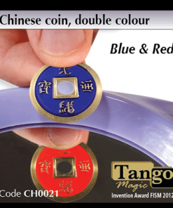 Chinese Coin (CH0021) Blue & Red by Tango Magic - Tricks