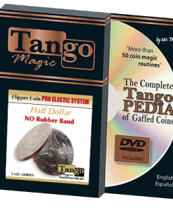 Flipper Coin Pro Elastic System (Half Dollar download w/Gimmick)(D0089) by Tango - Trick