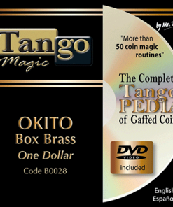 Okito Coin Box (BRASS w/DVD)(B0028) One Dollar by Tango Magic - Trick