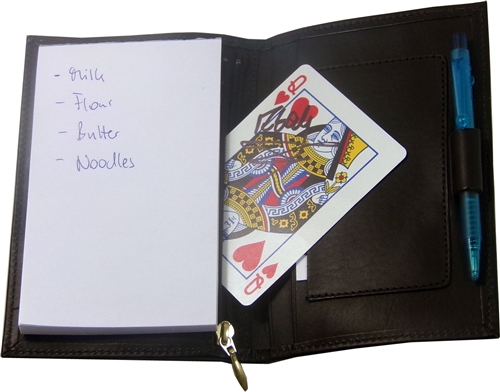 Card in Notepad (smooth leather)