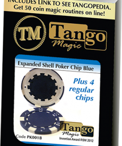 Expanded Shell Poker Chip Blue plus 4 Regular Chips (PK001B) by Tango Magic - Trick