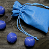 Set of 4 Leather Balls for Cups and Balls (Blue) by Leo Smetsers - Trick Set of 4 Leather Balls for Cups and Balls (Blue) by Leo Smetsers - Trick