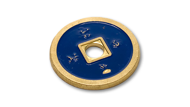 Dollar Size Chinese Coin (Red and Blue) by Tango (CH039) Dollar Size Chinese Coin (Red and Blue) by Tango (CH039)