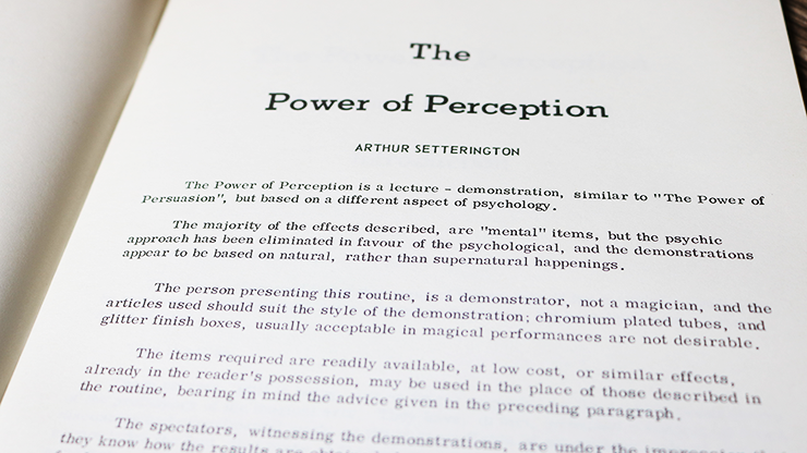 The Power of Perception by Arthur Setterington - Book The Power of Perception by Arthur Setterington - Book