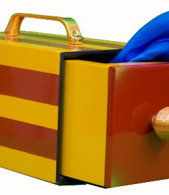 Drawer Box (parlor / red/yellow stripe)