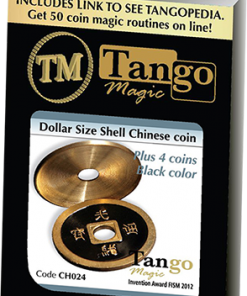 Dollar Size Shell Chinese Coin (Black) by Tango Magic (CH024)