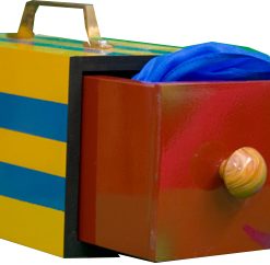 Drawer Box (parlor / blue / yellow stripe)