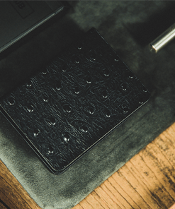 Ostrich Grain Leather Clip (Black/Blue) by TCC