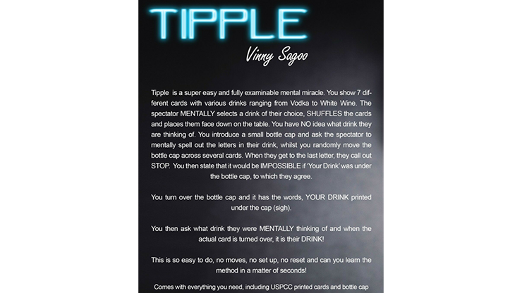 TIPPLE by Vinny Sagoo - Trick TIPPLE by Vinny Sagoo - Trick
