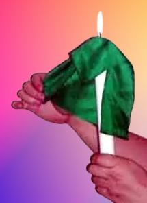 Silk thru Candle (Candle Flame thru Silk)