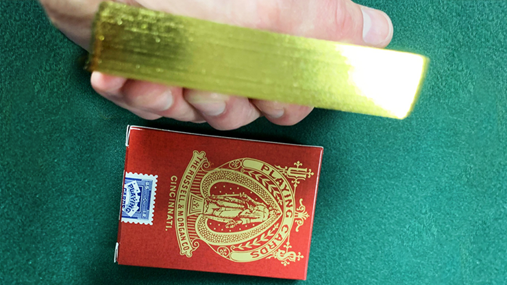Limited Late 19th Century Square Faro Gilded (Red) Playing Cards Limited Late 19th Century Square Faro Gilded (Red) Playing Cards