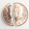 Folding Half Dollar Single Cut (Laser) (aka Bite Coin)   CLOSEOUT