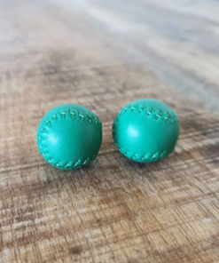 Chop Cup Balls Green Leather (Set of 2) by Leo Smetsers - Trick