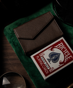 Luxury Leather Playing Card Carrier (Brown) by TCC - Trick Luxury Leather Playing Card Carrier (Brown) by TCC - Trick