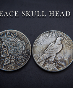 PEACE SKULL HEAD COIN by Men Zi  Magic