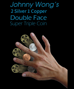 2 Silver 1 Copper Double Face Super Triple Coin (with DVD) by Johnny Wong  - Trick