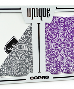 Copag Unique Plastic Playing Cards Poker Size Regular Index Gray and Purple Double-Deck Set