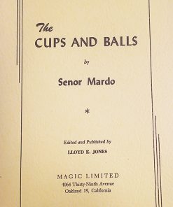 The Cups And Balls (book) - Senor Mardo