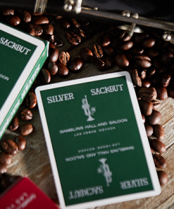 Silver Sackbut Playing Cards (Green)