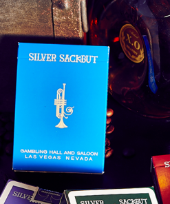 Silver Sackbut Playing Cards (Blue)