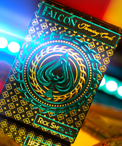 Aqua Falcon Throwing Cards (Foil) by Rick Smith Jr. and De'vo