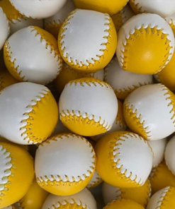 Set of  4 Leather Balls for Cups and Balls (Yellow and White) by Leo Smetsers - Trick