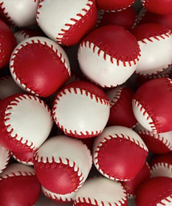 Set of  4 Leather Balls for Cups and Balls (Red and White) by Leo Smetsers - Trick
