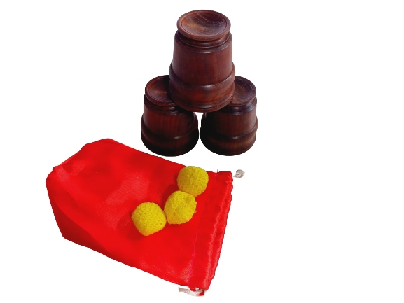 Pocket Cups & Balls Combo Set (wooden) Pocket Cups & Balls Combo Set (wooden)