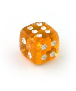 Acrylic Transparent Dice (Orange) - 50 mm / 2 inch