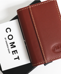 Comet Brown Leather Silver Shell (Gimmicks and Online Instruction) by Andrew Dean - Trick