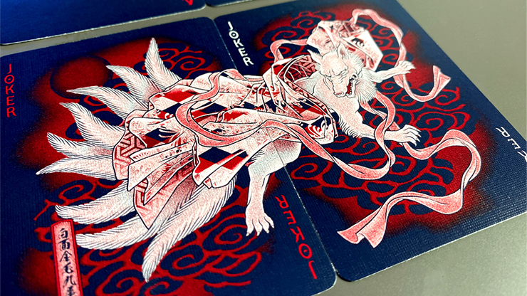Sumi Kitsune Myth Maker (Blue/Red Craft Letterpressed Tuck) Playing Cards by Card Experiment Sumi Kitsune Myth Maker (Blue/Red Craft Letterpressed Tuck) Playing Cards by Card Experiment