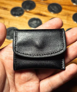 The Cowhide Coin Wallet (Black) by Bacon Magic - Trick
