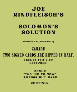 Solomon's Solution by Joe Rindfleisch - Zanadu Solomon's Solution by Joe Rindfleisch - Zanadu