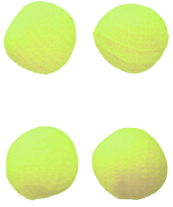 Crocheted Sponge Balls for Cups & Balls and Chop Cup (Yellow, 1.5