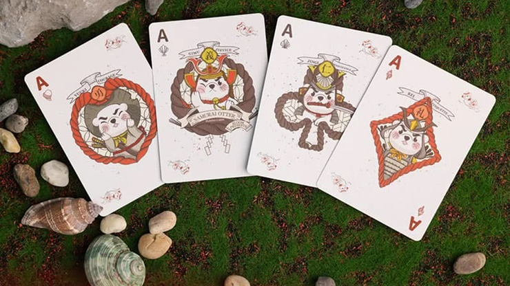 Samurai Otter Playing Cards - Hono Edition (Standard red) Playing Cards Samurai Otter Playing Cards - Hono Edition (Standard red) Playing Cards
