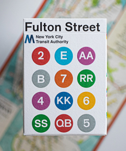 WHITE EDITION FULTON STREET MTA PLAYING CARDS (1972 VIGNELLI MAP EDITION)