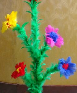 Cane To Bouquet - Multicolored Feather Flowers