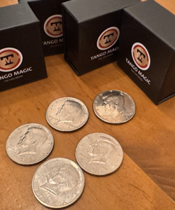 Expanded Shell Half Dollar (plus 4 Regular Coins) by Tango Magic