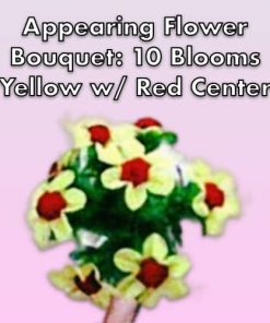 Appearing Flower Bouquet: 10 Blooms, Yellow with Red Centers