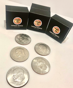 Expanded Shell Eisenhower Dollar (plus 4 Regular Coins) by Tango Magic