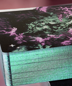 Gilded Nebula Stellar Green Playing Cards (green star)